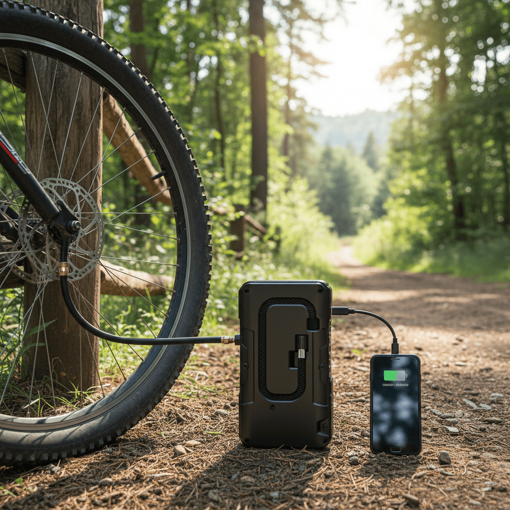 Višenamjenski Prijenosni Punjač i Kompresor 4 - u - 1 | Pametno Punjenje i Napuhavanje – Prijenosni Punjači i Kompresori – Crna – slika 14