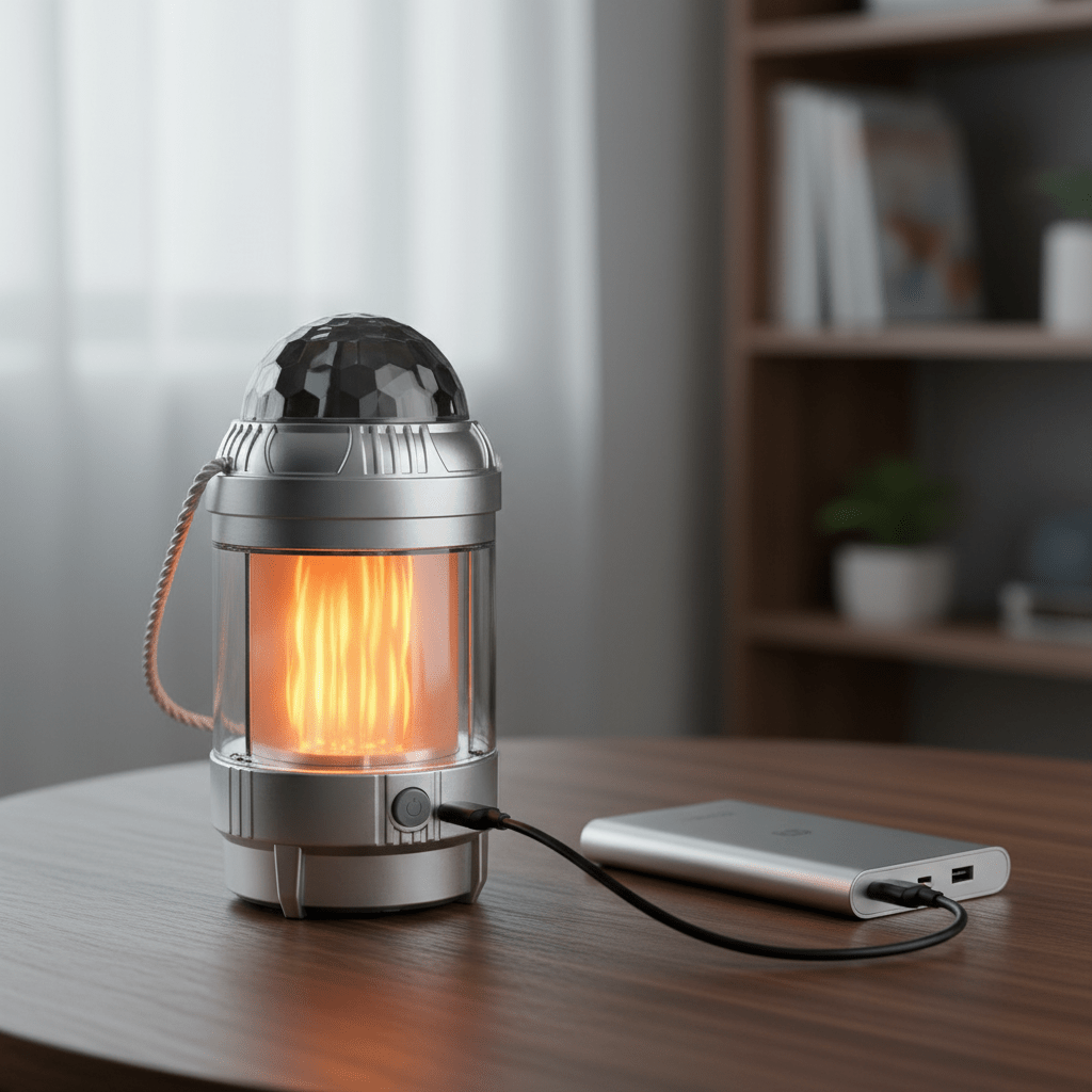 Višenamjerna LED Lampa s Efektom Plamena – Rasvjeta i Lampe – Srebrna Univerzalna – slika 5