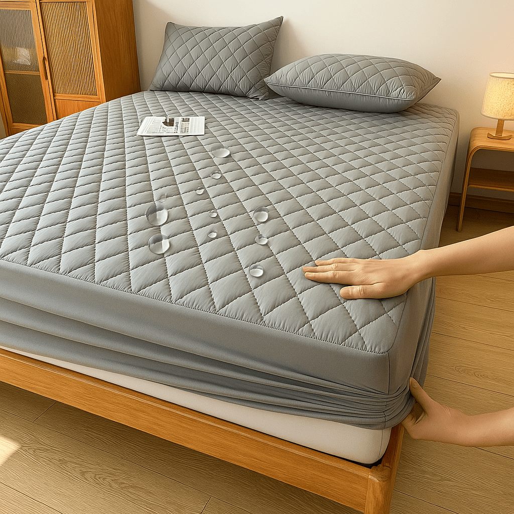 Vodonepropusni Set Navlaka + 2 Jastučnice – – Siva 180x200 cm – slika 1