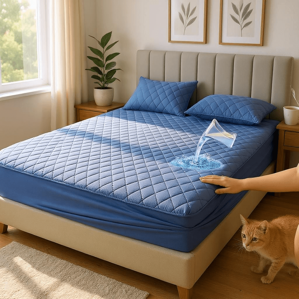 Vodonepropusni Set Navlaka + 2 Jastučnice – – Siva 180x200 cm – slika 13