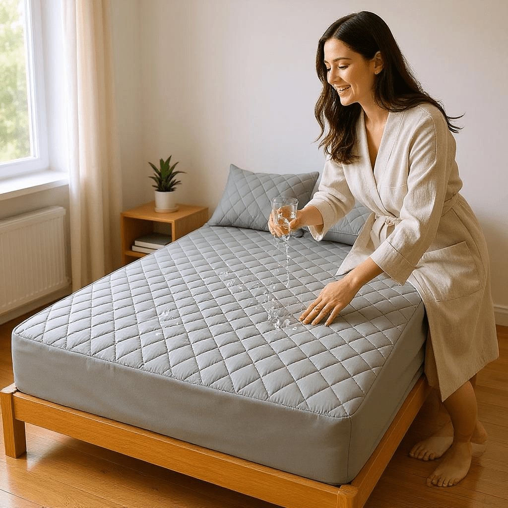 Vodonepropusni Set Navlaka + 2 Jastučnice - Vodonepropusni Set Navlaka + 2 Jastučnice – – Siva 180x200 cm – slika 9