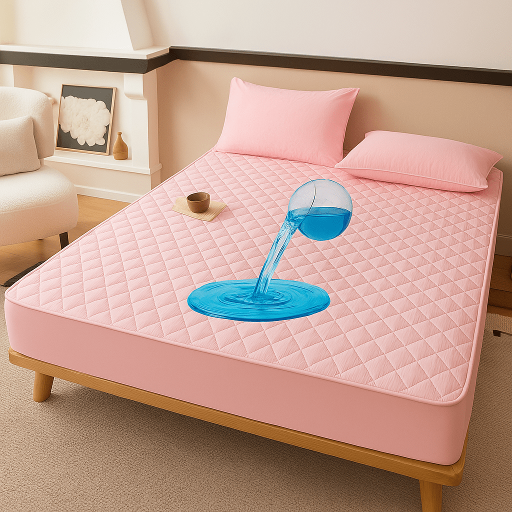 Vodonepropusni Set Navlaka + 2 Jastučnice – – Roza 180x200 cm – slika 4