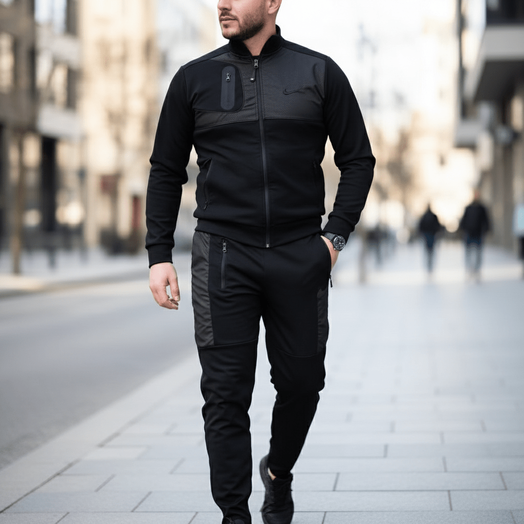 Vrhunska Muška Crna Trenirka s Detaljima – Muške trenirke – M Crna – slika 5