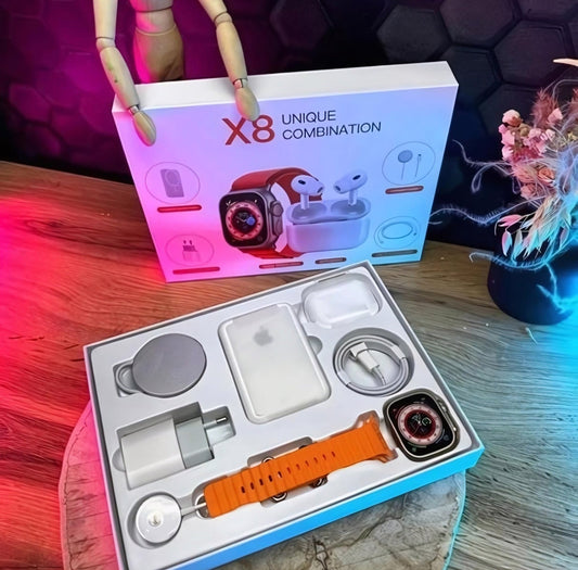 X8 Kombo Set Pametni Sat+Bežične Slušalice + Bežični Punjač – – – slika 1