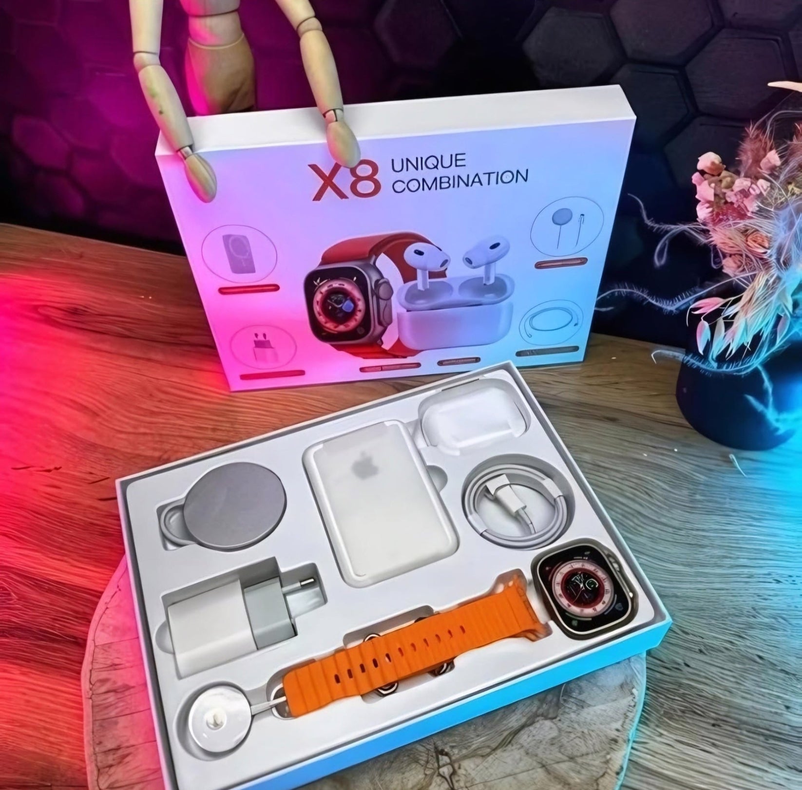 X8 Kombo Set Pametni Sat+Bežične Slušalice + Bežični Punjač – – – slika 1