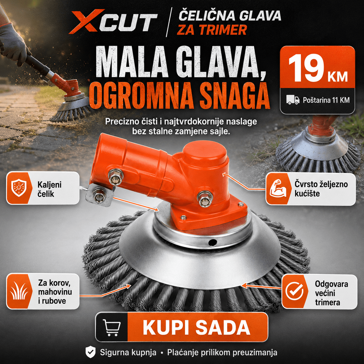 XCUT Čelična Glava za Trimer – – – slika 3
