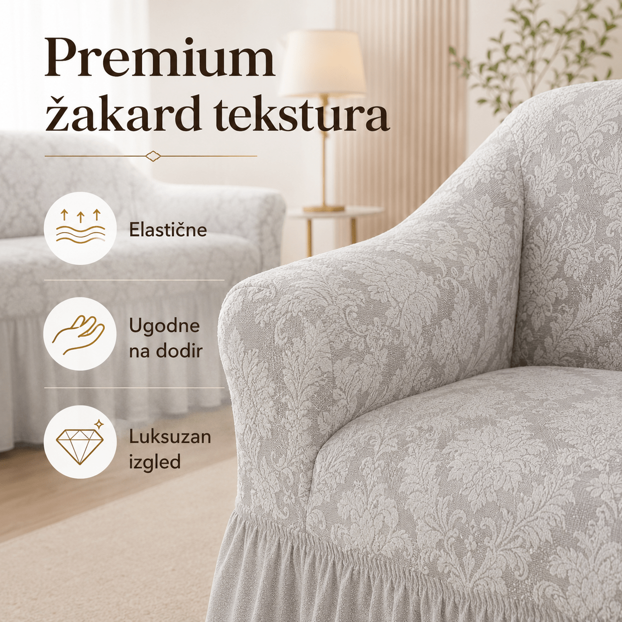 Žakard Navlake Za Trosjed, Dvosjed i Fotelju – – – slika 4