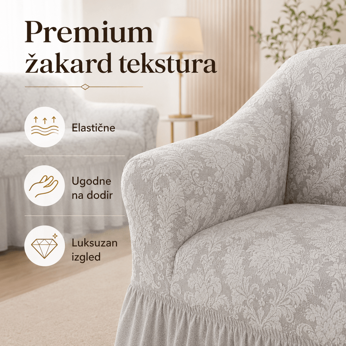 Žakard Navlake Za Trosjed, Dvosjed i Fotelju – – – slika 4