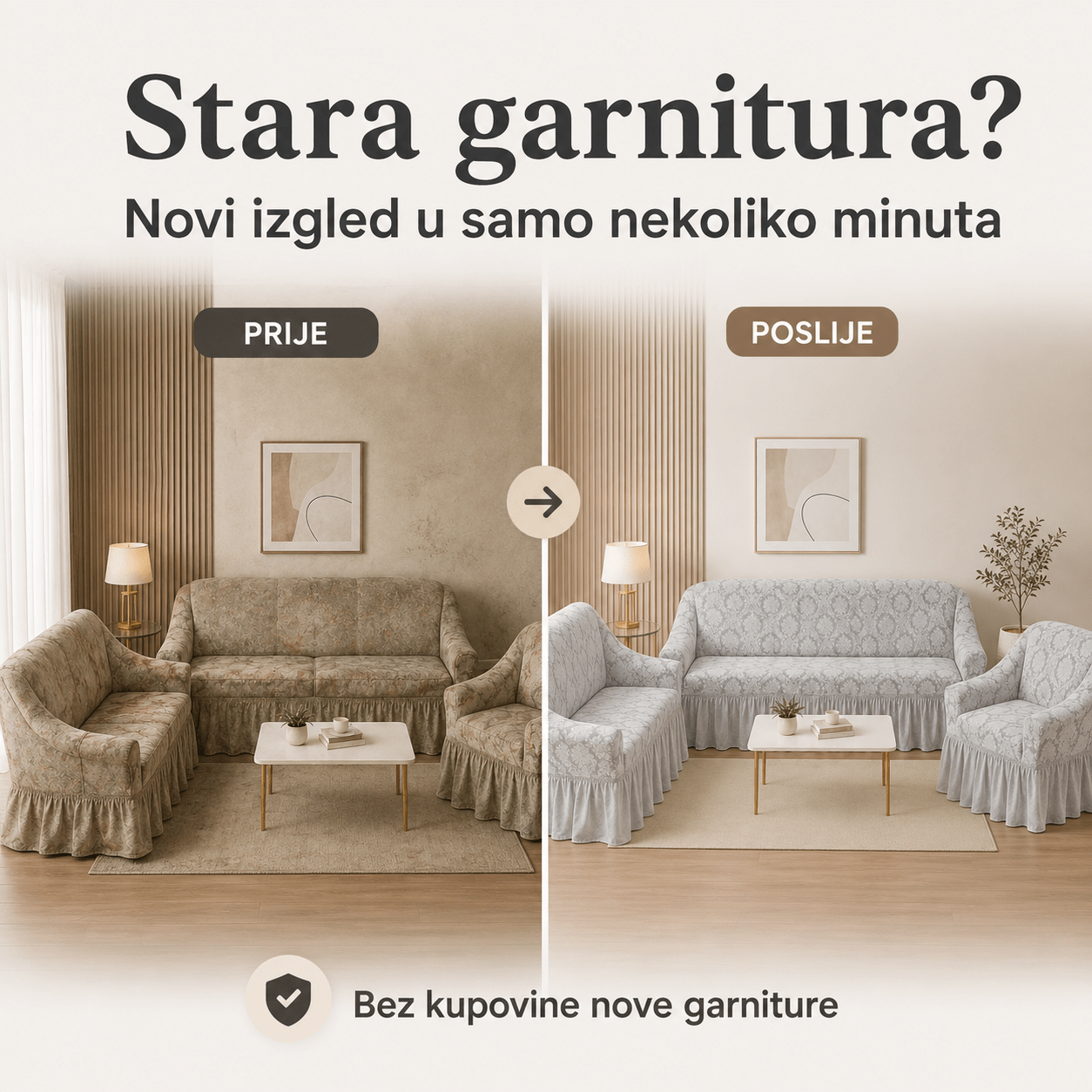Žakard Navlake Za Trosjed, Dvosjed i Fotelju – – – slika 8