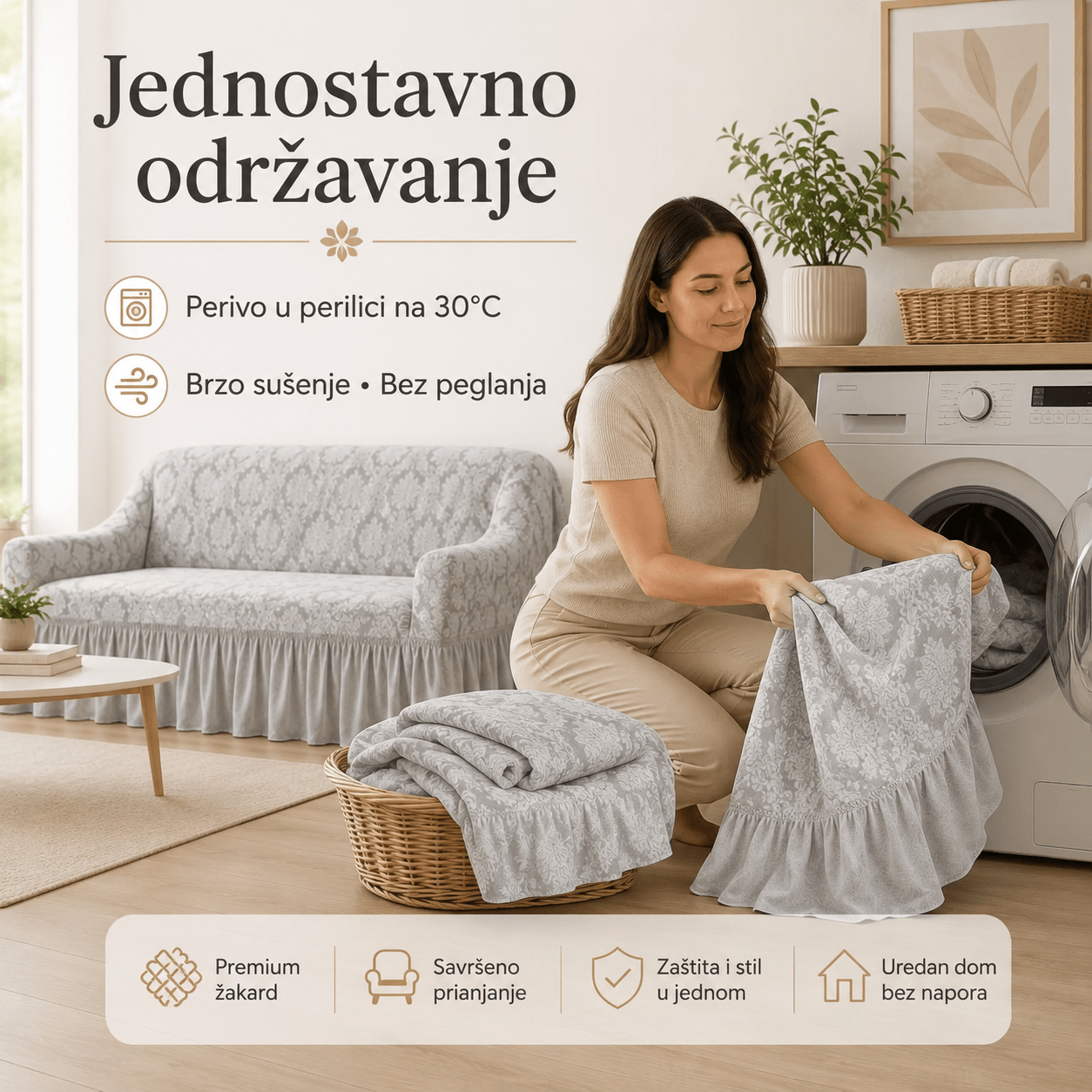 Žakard Navlake Za Trosjed, Dvosjed i Fotelju – – – slika 6