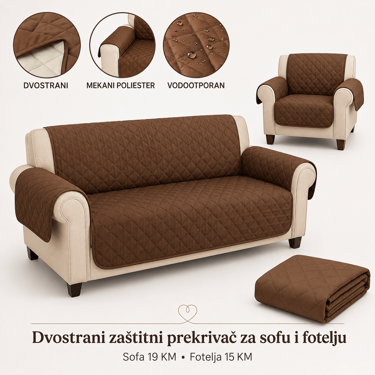 Zaštitni prekrivač za sofu i fotelju – – Sofa – slika 1