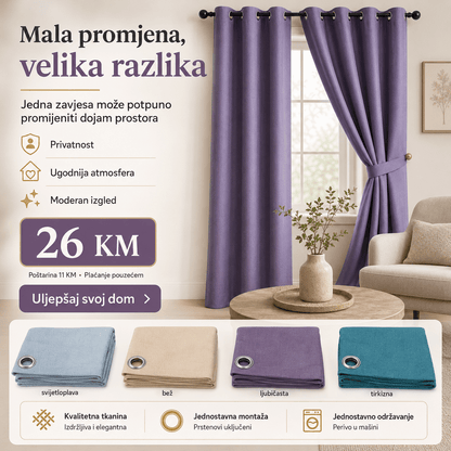 Zavjesa za Zamračivanje 140×240cm – – Tirkizna – slika 8