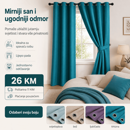 Zavjesa za Zamračivanje 140×240cm – – Tirkizna – slika 2