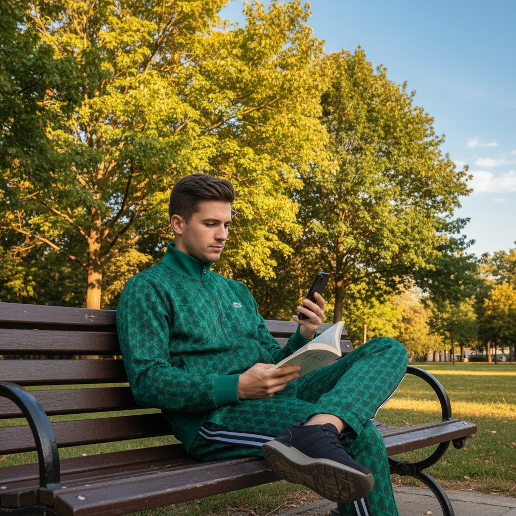 Zelena Muška Trenirka s Uzorkom – Muške trenirke – M – slika 2