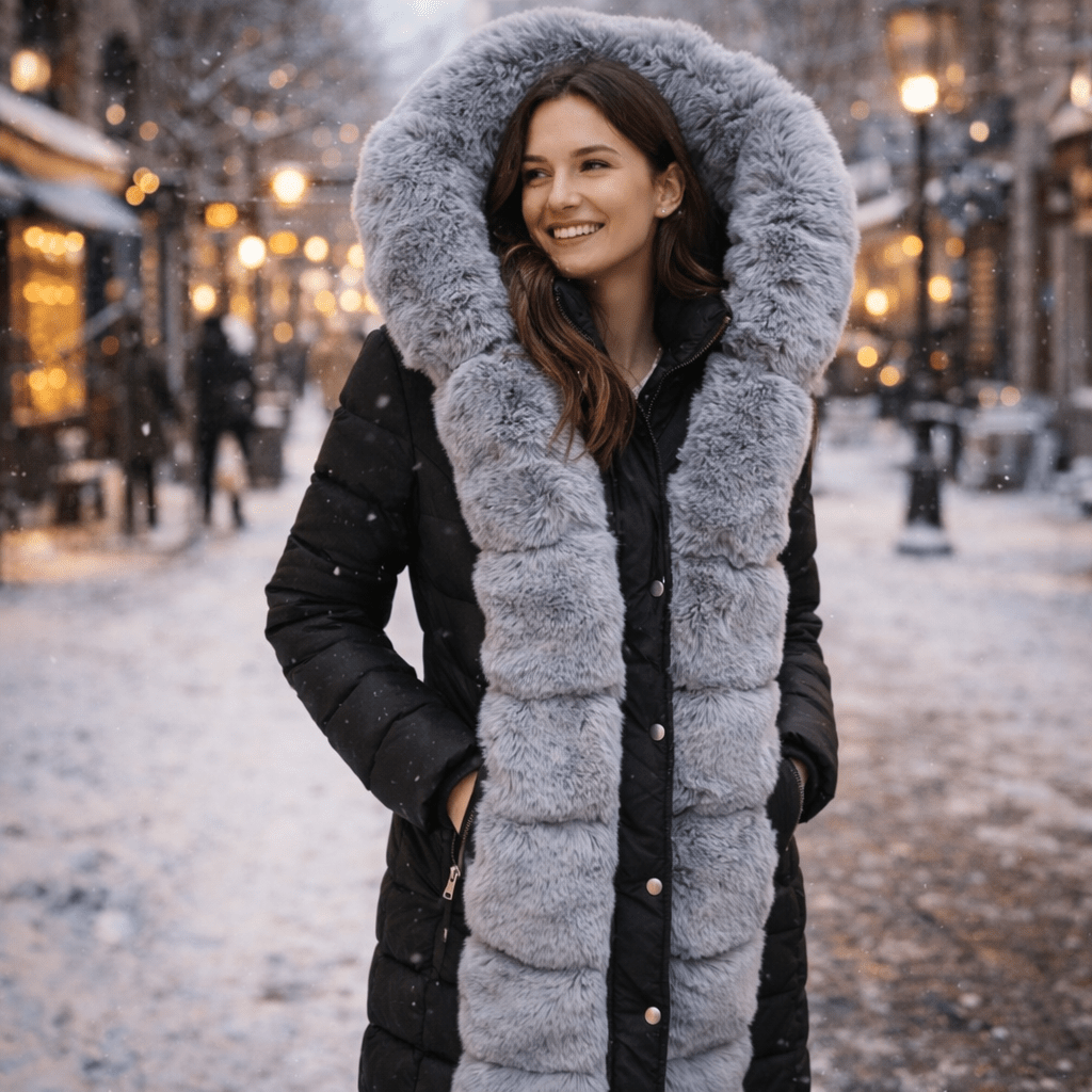 Ženska krznena zimska jakna – – L – slika 4