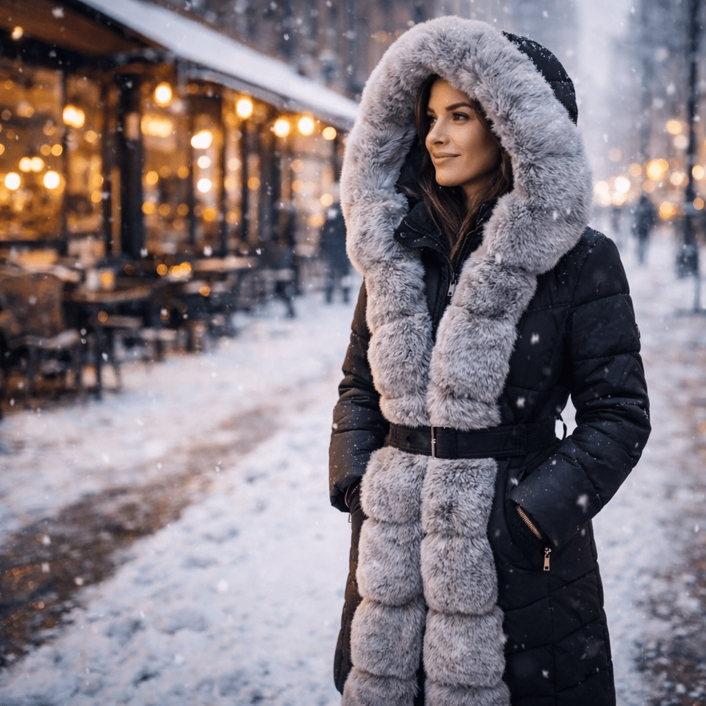 Ženska krznena zimska jakna – – L – slika 3