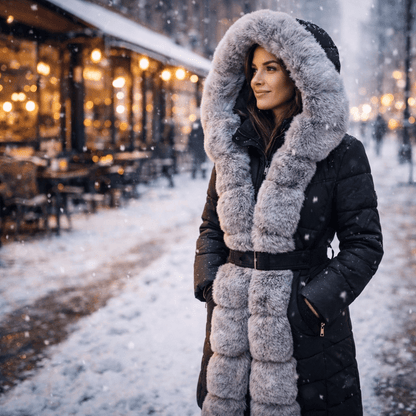 Ženska krznena zimska jakna – – L – slika 3