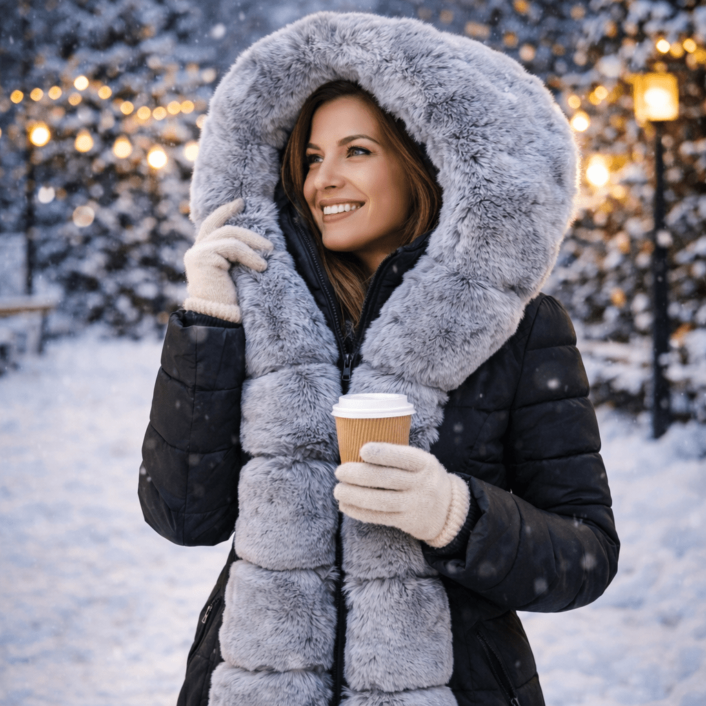 Ženska krznena zimska jakna – – L – slika 6