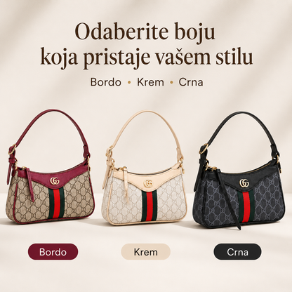 Odabir boje ženske monogram torbice: bordo, krem ili crna