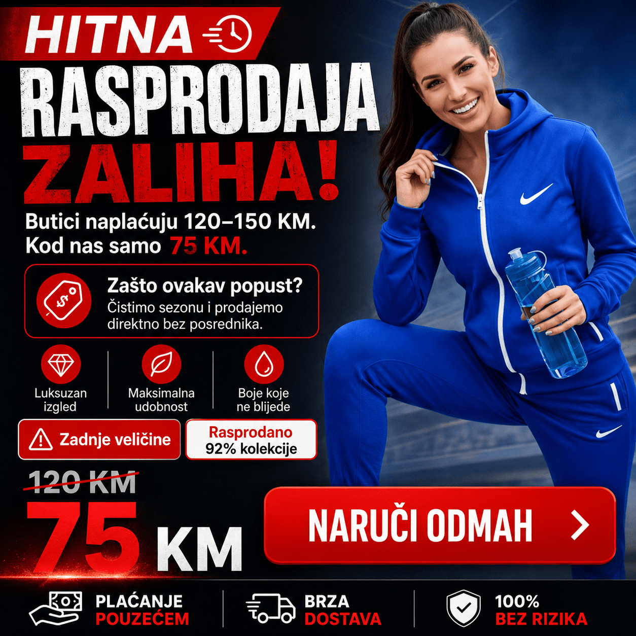 Ženska premium trenirka – – S Roza – slika 3
