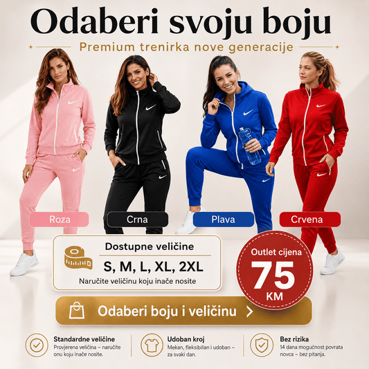 Ženska premium trenirka – – S Roza – slika 1