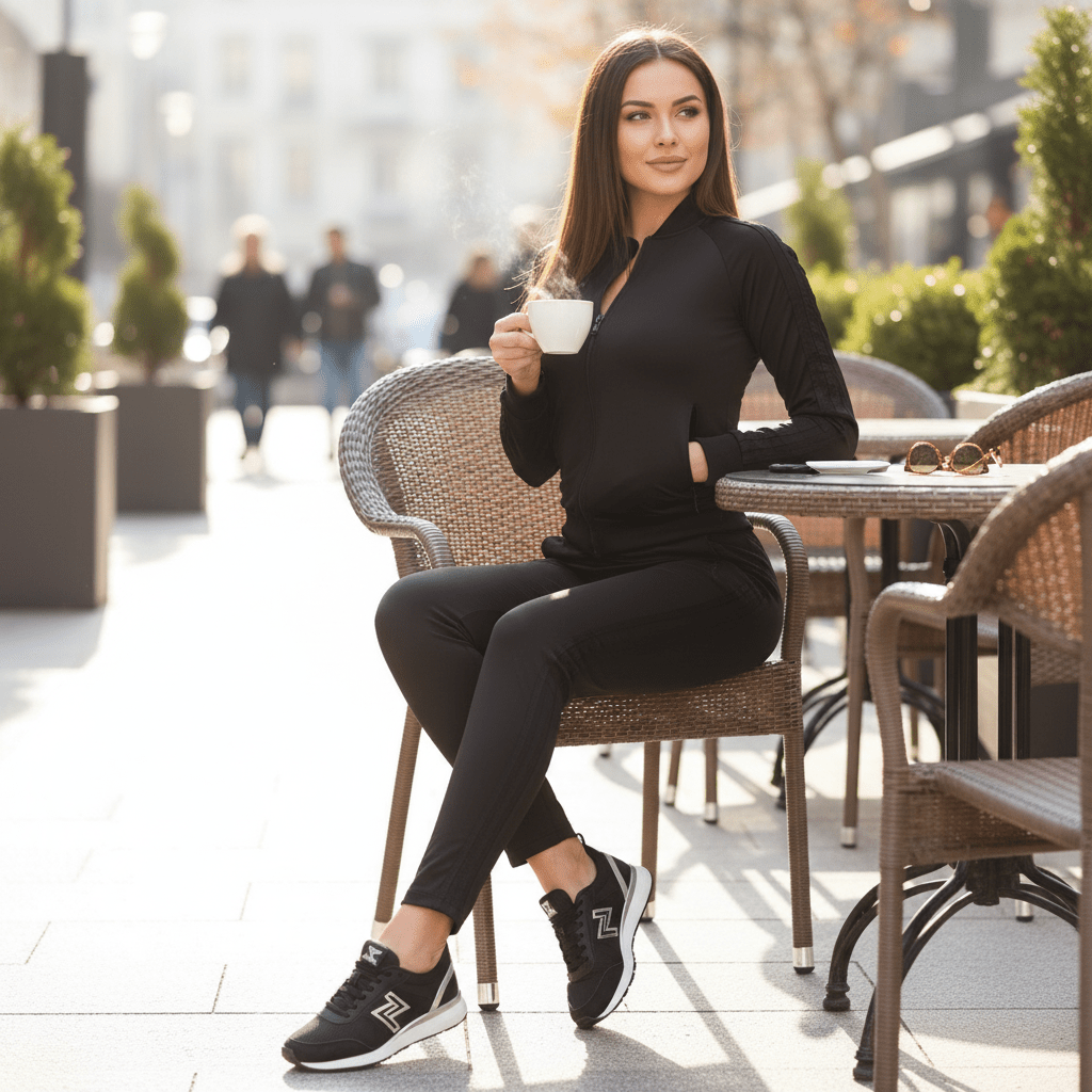 Ženska Sportska Trenirka – Elegantna Crna – Ženska Trenirka – M Crna – slika 4