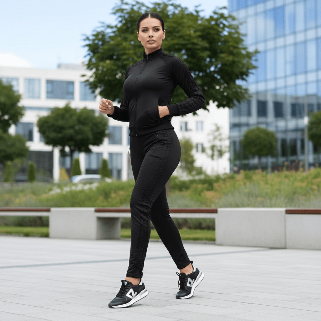 Ženska Sportska Trenirka – Elegantna Crna – Ženska Trenirka – M Crna – slika 2