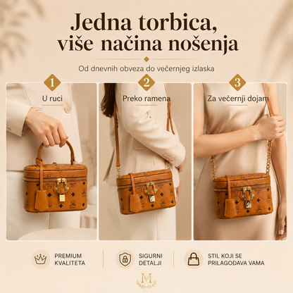 Ženska vanity torbica za nošenje u ruci i preko ramena