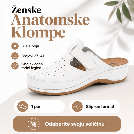 Ženske Anatomske Klompe – Klompe i Papuče – 37 Bijela – slika 1