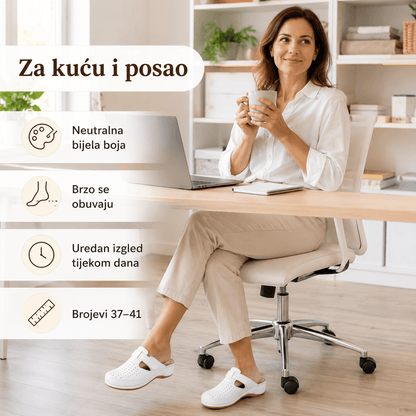Ženske Anatomske Klompe – Klompe i Papuče – 37 Bijela – slika 8