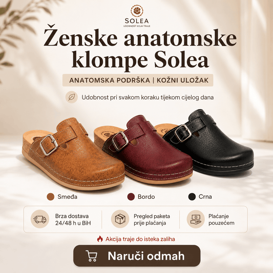 Ženske Anatomske Klompe Solea – – Smeđa 37 – slika 1