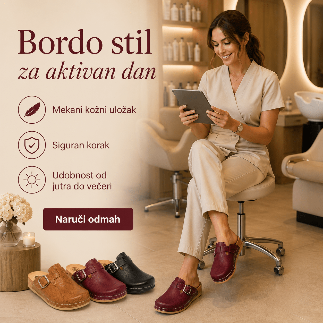 Ženske Anatomske Klompe Solea – – Smeđa 37 – slika 4