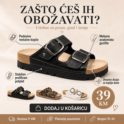 Ženske Anatomske Natikače s Kopčama – – 37 Leopard – slika 8