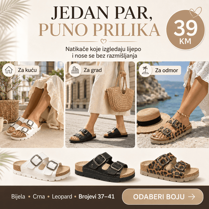 Ženske Anatomske Natikače s Kopčama – – 37 Leopard – slika 6