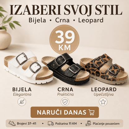 Ženske Anatomske Natikače s Kopčama – – 37 Leopard – slika 9