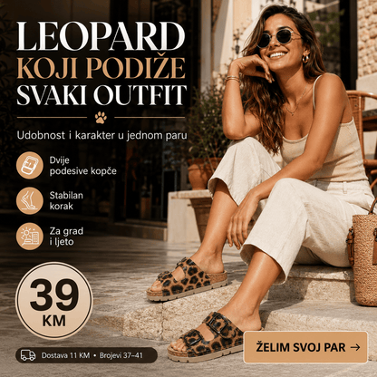 Ženske Anatomske Natikače s Kopčama – – 37 Leopard – slika 5