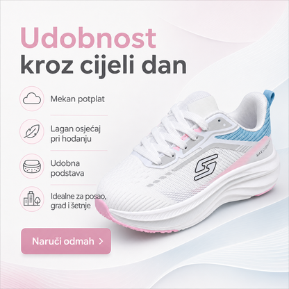 Ženske Bijele Sportske Tenisice s Pastelnim Detaljima – prikaz 3