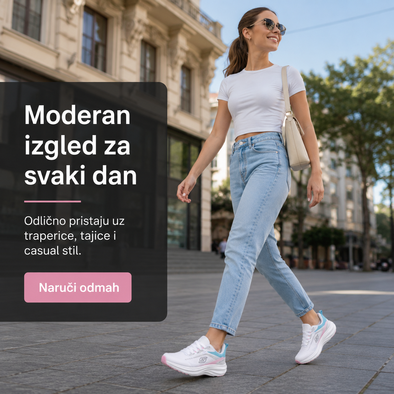 Ženske Bijele Sportske Tenisice s Pastelnim Detaljima – prikaz 6