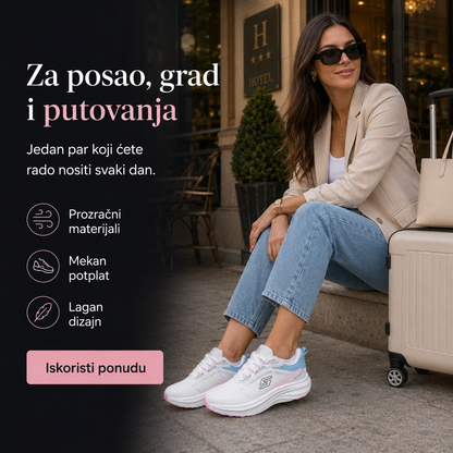 Ženske Bijele Sportske Tenisice s Pastelnim Detaljima – prikaz 7