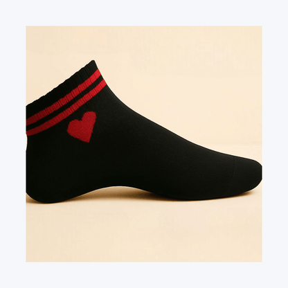 Ženske čarape MILANO s motivom srca - 12 pari – – Crne – slika 3