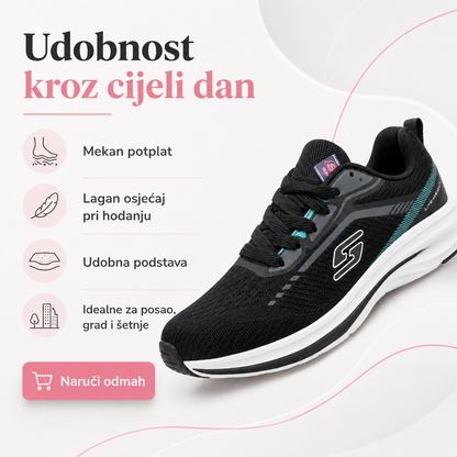Ženske Crne Sportske Tenisice s Tirkiznim Detaljima – prikaz 3