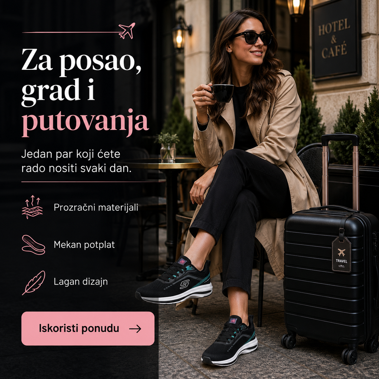 Ženske Crne Sportske Tenisice s Tirkiznim Detaljima – prikaz 7