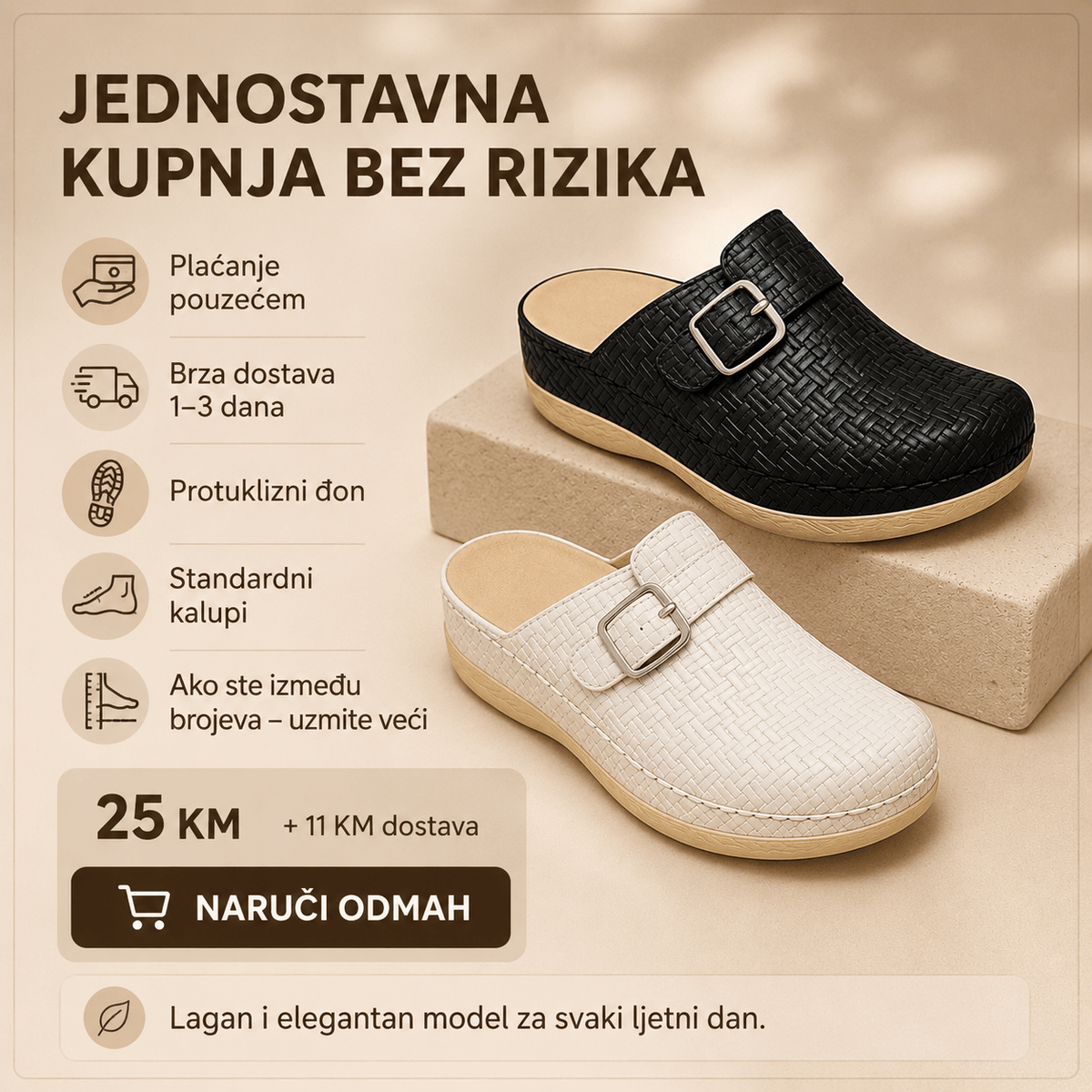 Ženske Eko Natikače Bella – – Smeđe 37 – slika 4
