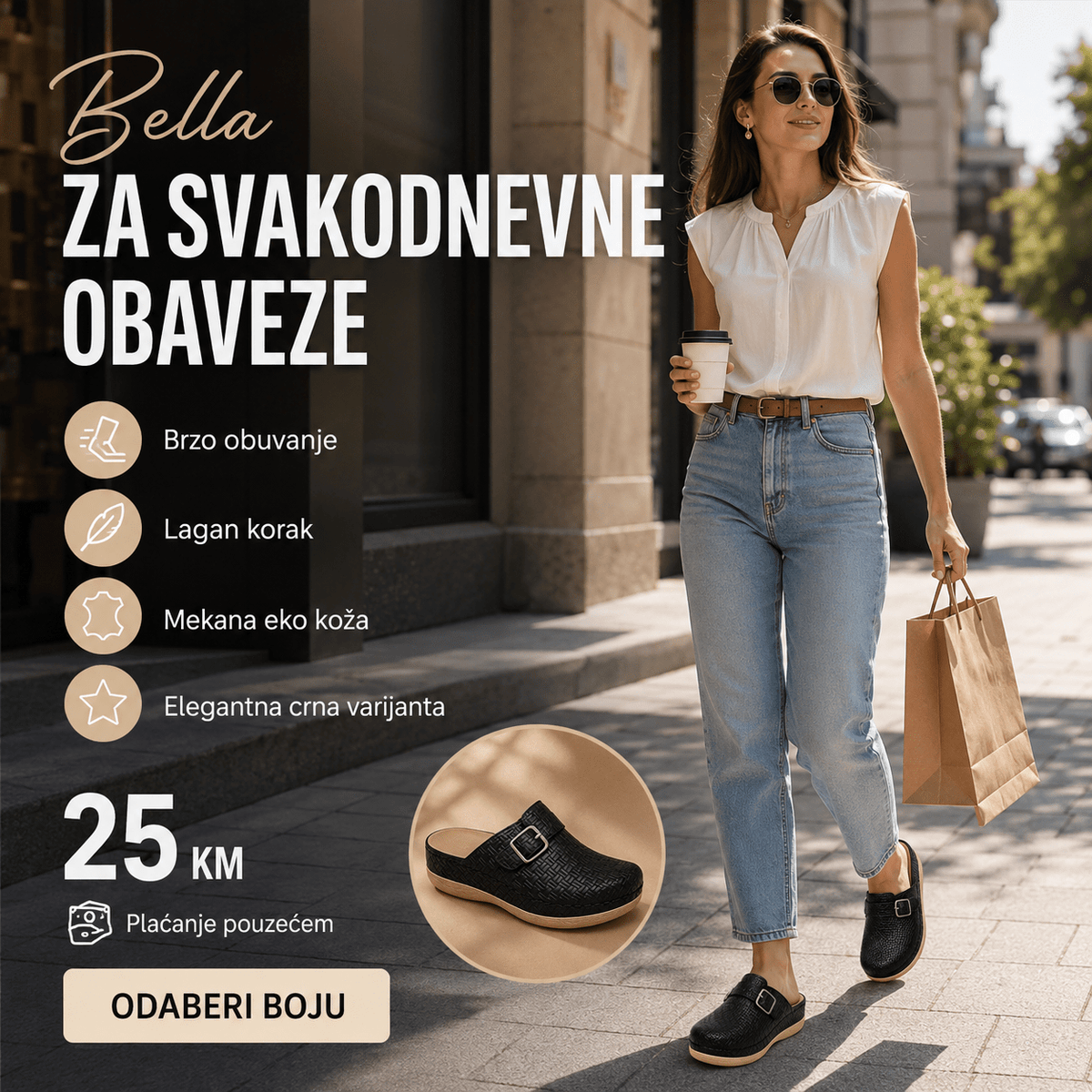 Ženske Eko Natikače Bella – – Smeđe 37 – slika 6