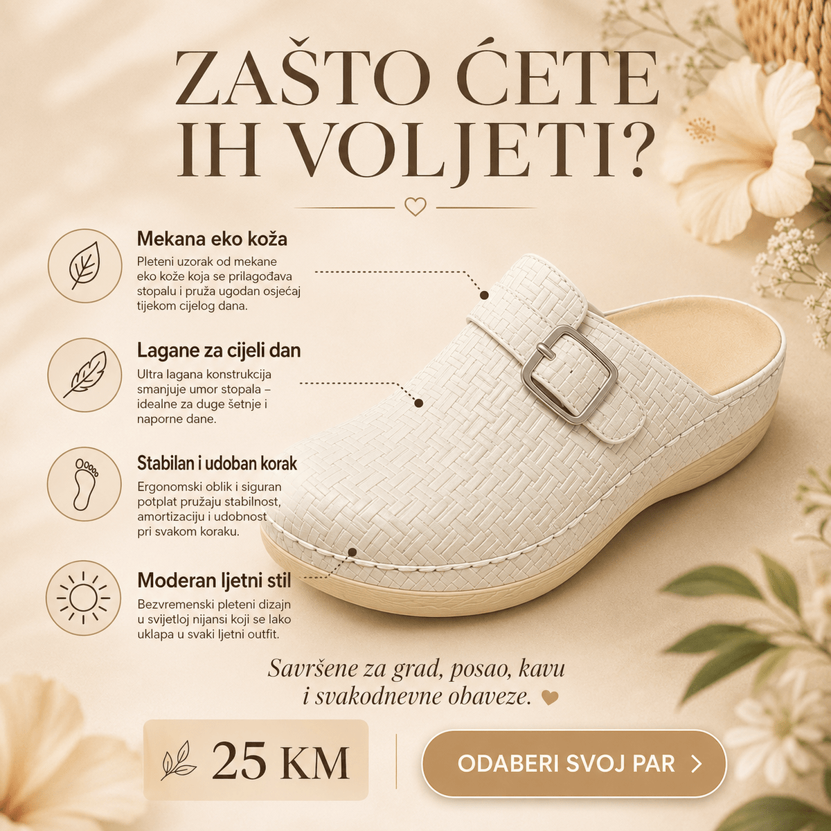 Ženske Eko Natikače Bella – – Smeđe 37 – slika 8