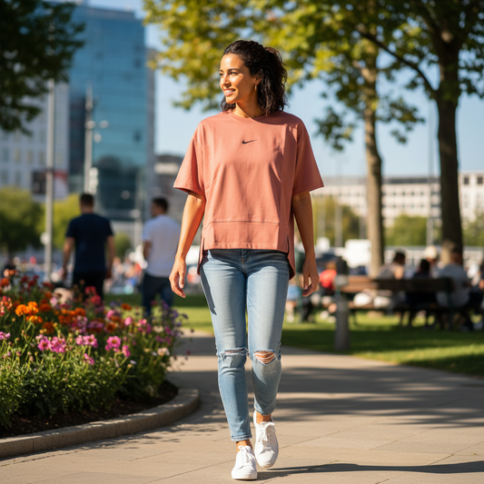 Ženske Majice Kratkih Rukava s Prepoznatljivim Logom – Ženske Majice – S Terakota – slika 1