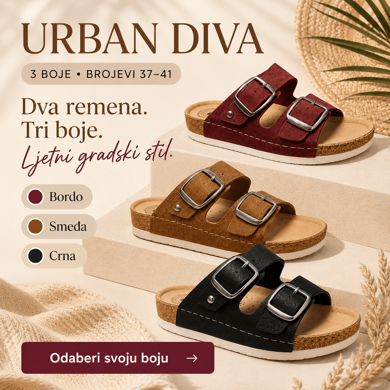 Ženske Natikače Urban Diva – – Bordo 37 – slika 3