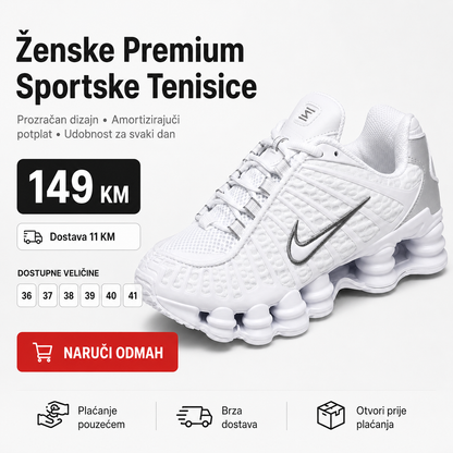 Ženske Premium Bijele Sportske Tenisice – prikaz 2