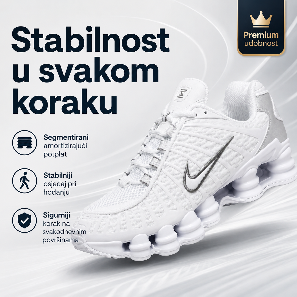 Ženske Premium Bijele Sportske Tenisice – prikaz 5