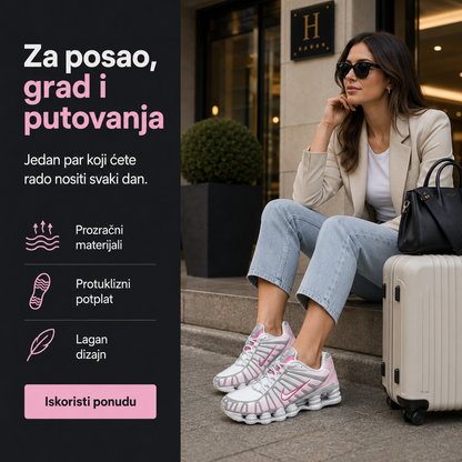 Ženske Premium Bijelo-Roze Sportske Tenisice – prikaz 7